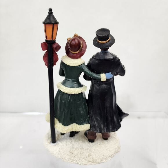 2 pc Mervyns Village Square Country Couple Accordion & Girl Bench Feeding Birds - Picture 3 of 7